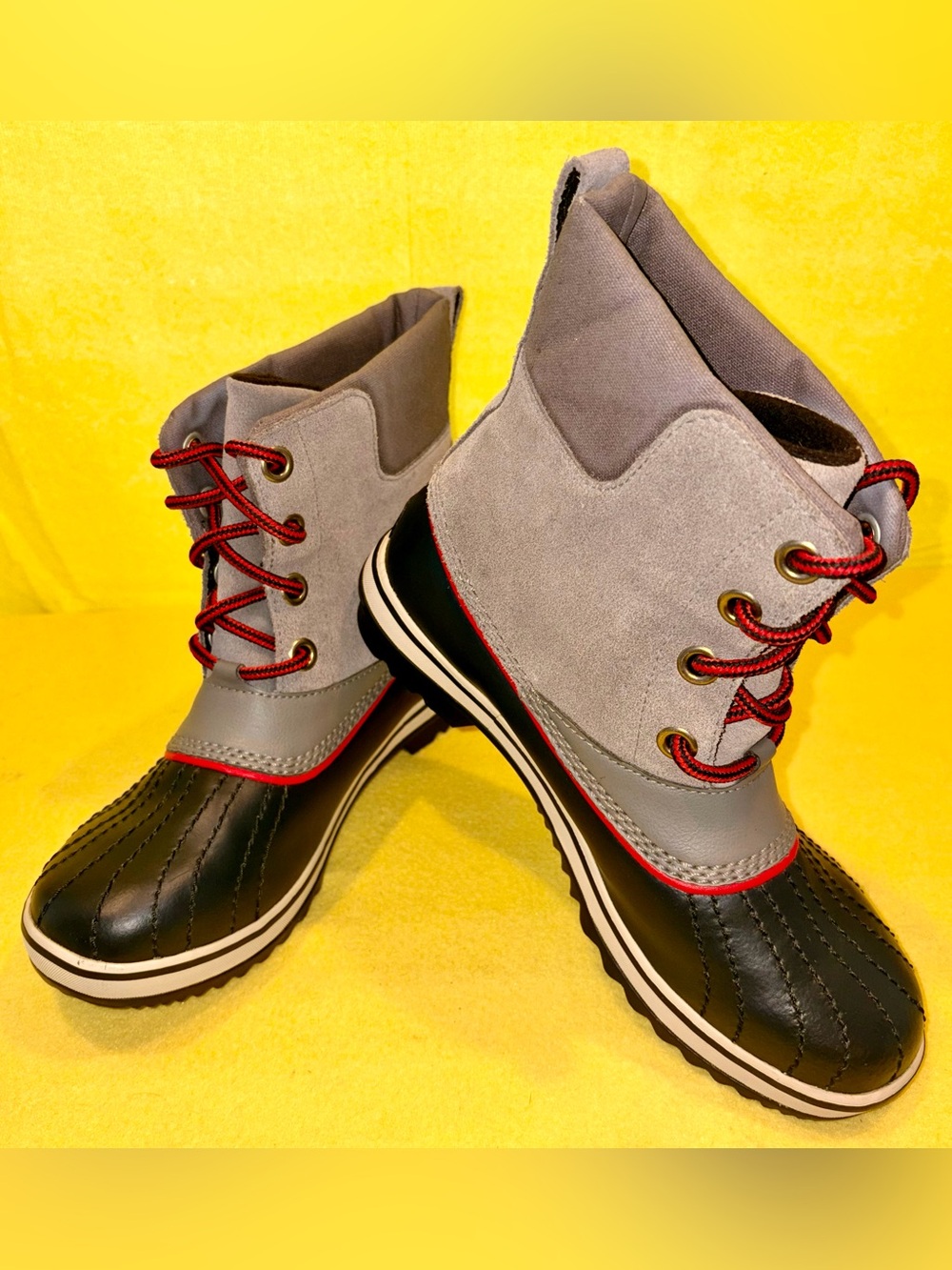 Sorel Slimpack II Lace Waterproof Winter Snow Boots - grey suede - Women’s 6